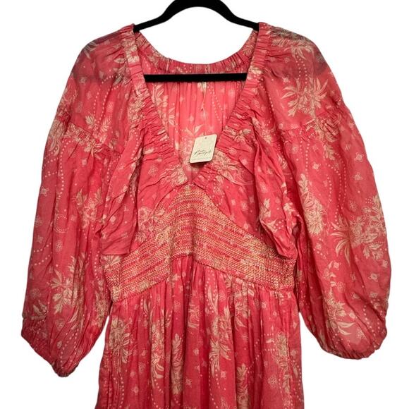 Free People Golden Hour Maxi Dress Pink Rose NWT $168 Boho Festival Size M - Picture 2 of 6